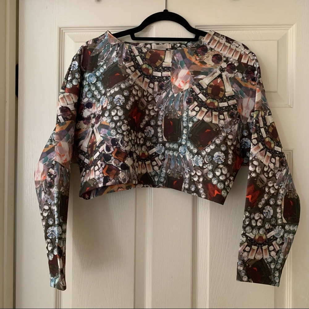 H&M Jewel Print Crop Top Size 8